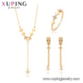 64697 xuping copper alloy fashion cross necklace jewelry set gift for women